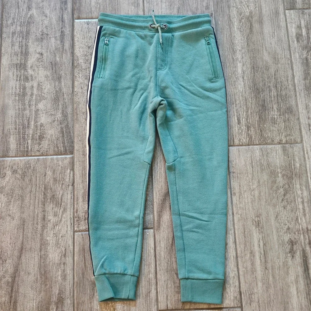 Gymboree Jogger Pants Boys Size 5-6 Teal Green Fleece NEW Side Stripe Track